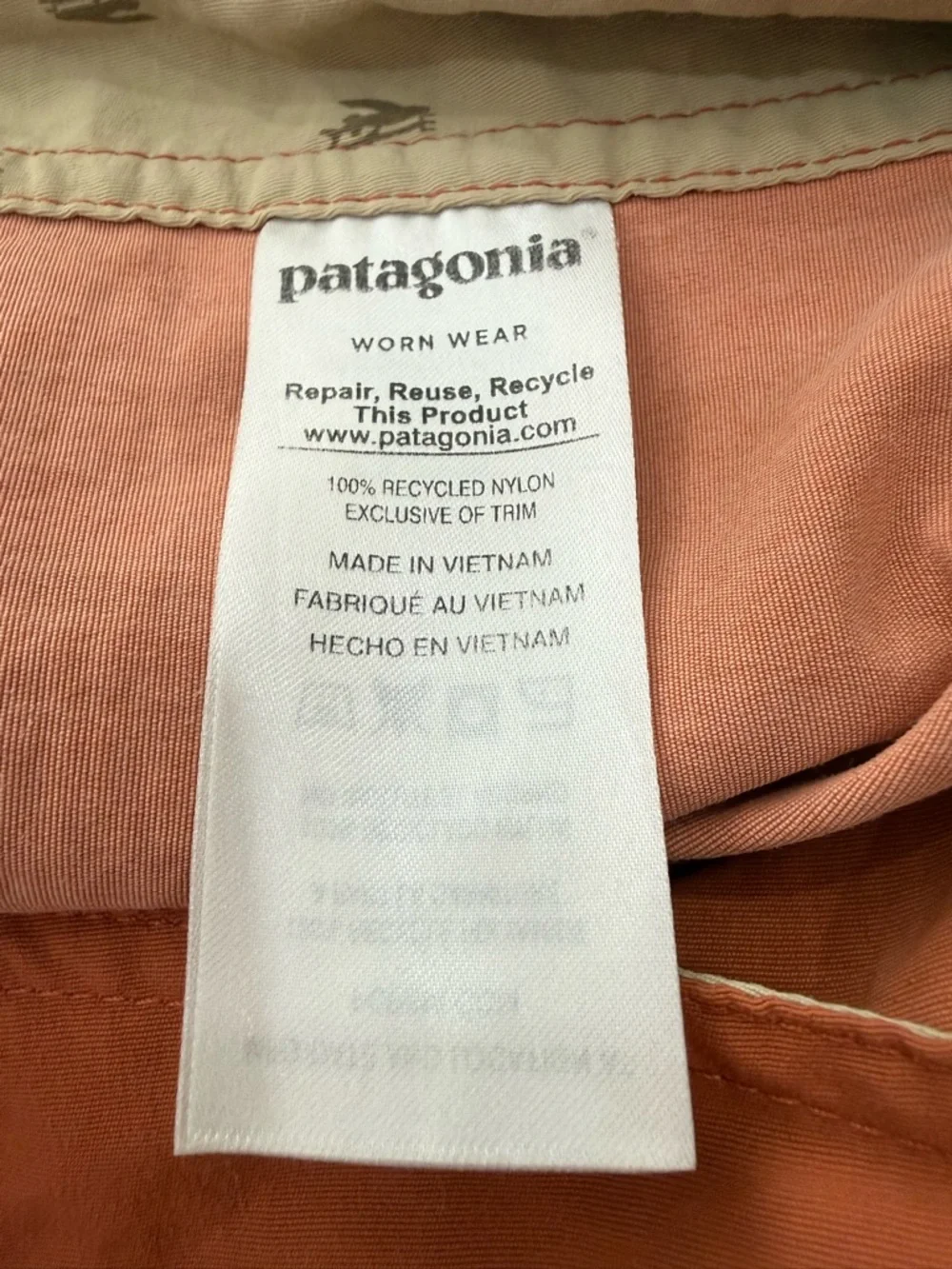 Patagonia Men's Wavefarer Board shorts Rust & Teal Striped Swim Trunks